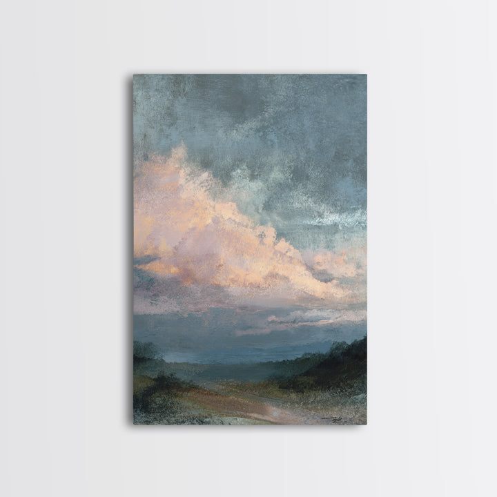 Blush Cloudscape with Dreamy Atmosphere Canvas Print, Wedding Art, Luxury Decor, Living Room Decor, Fine Art, Romance, WED-2x3-71