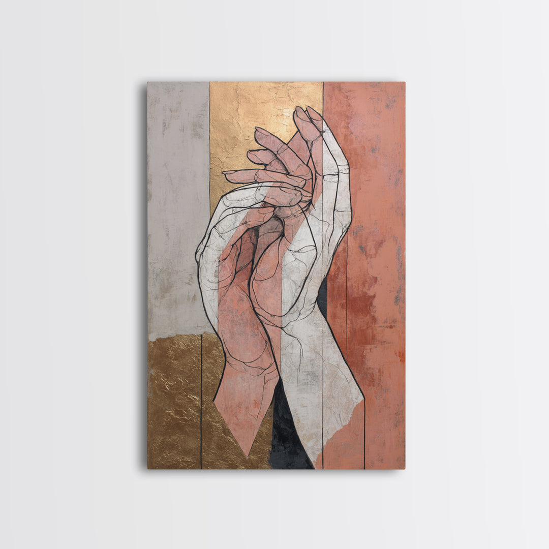 Hands Nearly Touching Canvas Print, Wedding Art, Wall Decor, Living Room Decor, Fine Art, Romance, Wedding Gift, Wedding Dress, WED-2x3-72