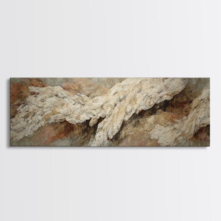 Bridal Veil Texture Abstract Framed Canvas Print, Wedding Art, Contemporary Art, Living Room Decor, Fine Art, Romance, WED-3x1-47