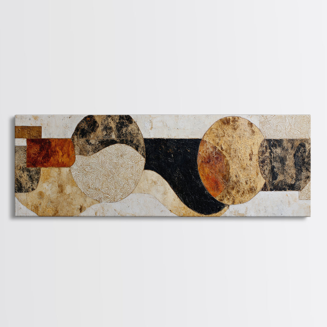Lace Pattern Ivory Abstraction Framed Canvas Print, Wedding Art, Textured Painting, Living Room Decor, Abstract Art, Romance, WED-3x1-59