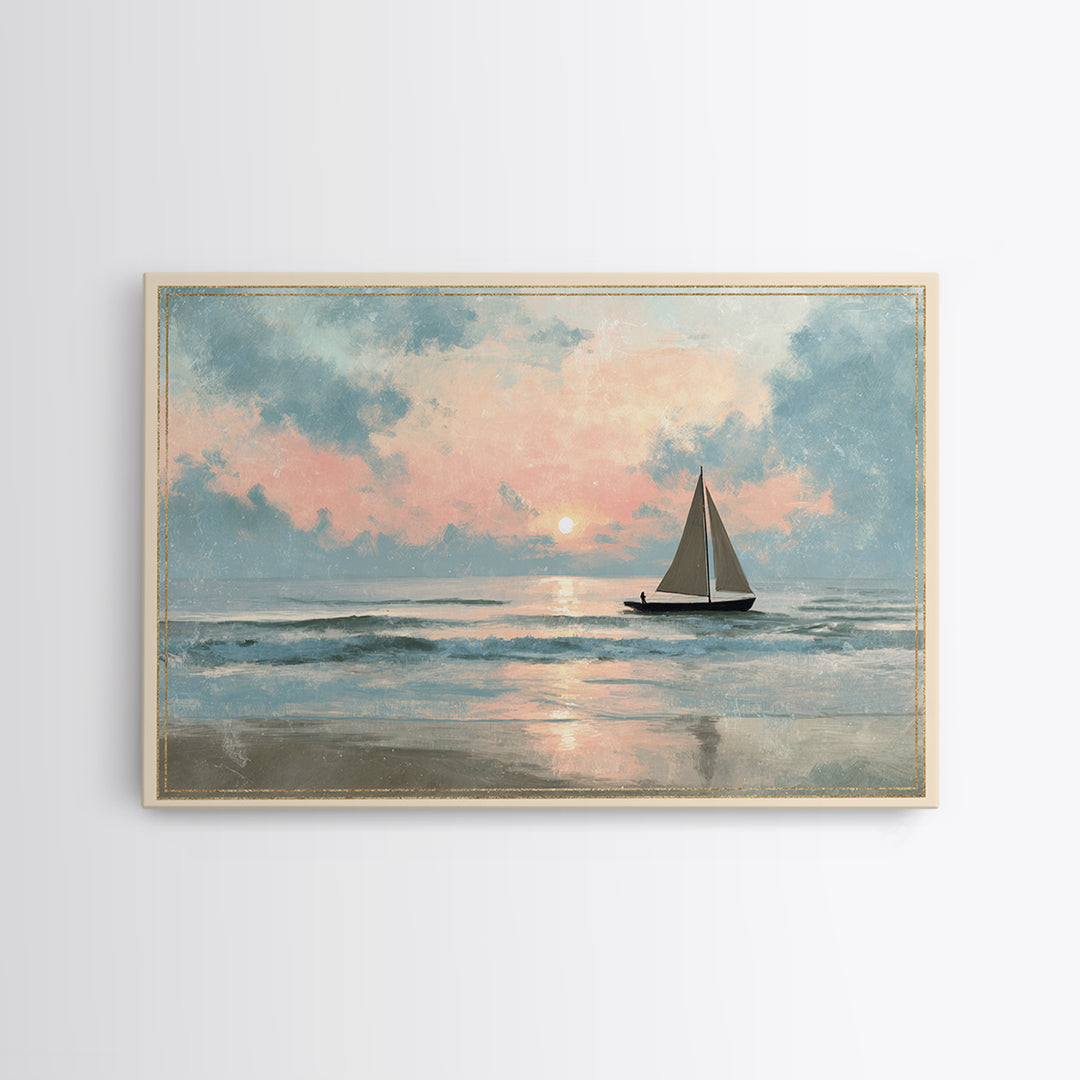 Honeymoon Coastal Sunset Canvas Print, Wedding Art, Printable Art, Living Room Decor, Fine Art, Romance, Beach Wedding, WED-3x2-21