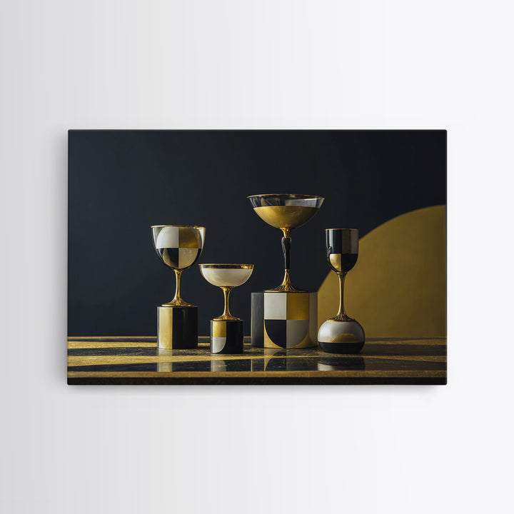 Champagne Coupe Tower Framed Canvas Print, Wedding Art, Custom Painting, Living Room Decor, Abstract Art, Romance, WED-3x2-25