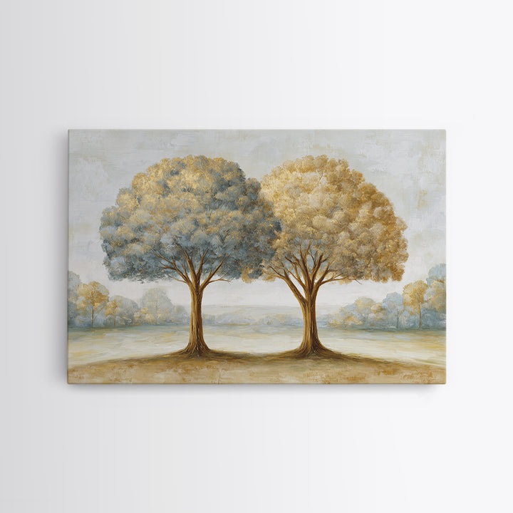 Two Intertwined Trees as Symbolic Artwork Canvas Print, Wedding Art, Wedding Gift, Living Room Decor, Fine Art, Romance, WED-3x2-3