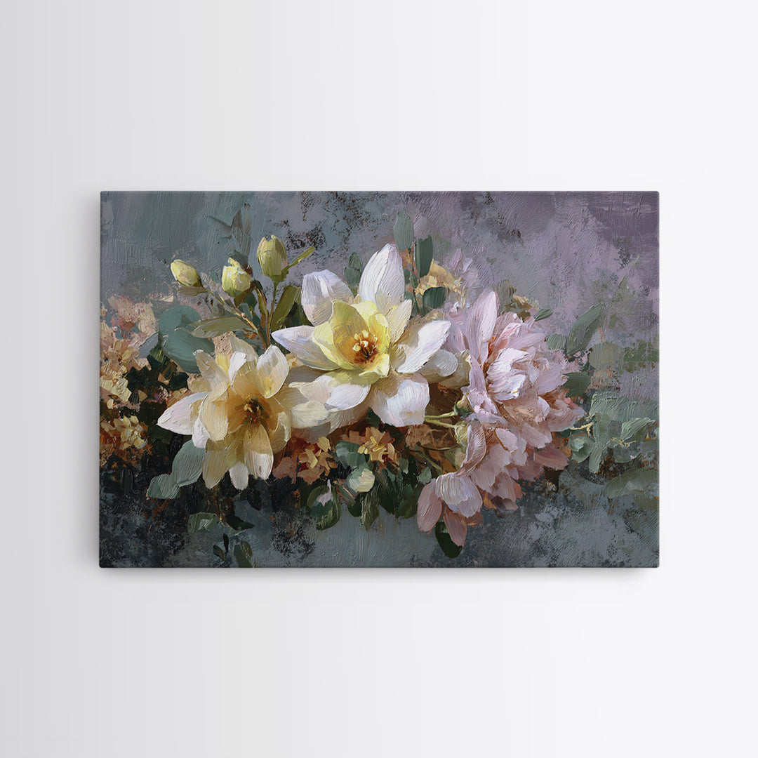 Classic Church Bells and Flowers Without Interior Framed Canvas Print, Wedding Art, Framed Art, Living Room Decor, Romance, WED-3x2-46