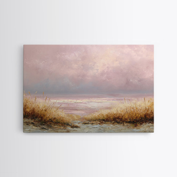 Blush Cloudscape with Dreamy Atmosphere Canvas Print, Wedding Art, Wedding Poster, Living Room Decor, Watercolor Art, Romance, WED-3x2-67
