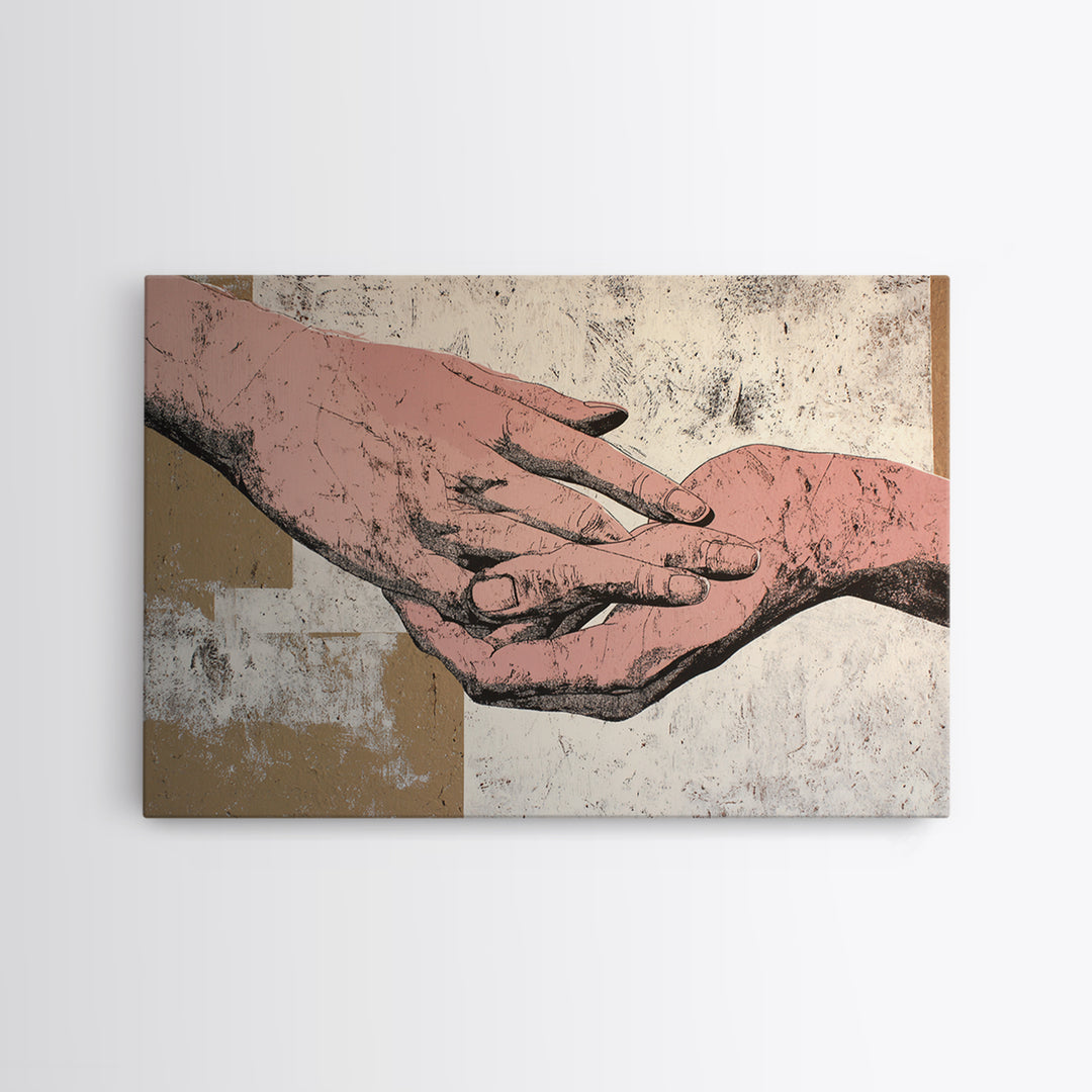 Hands Nearly Touching Canvas Print, Wedding Art, Beach Wedding, Living Room Decor, Romance, Modern Decor, Fine Art Print, WED-3x2-68
