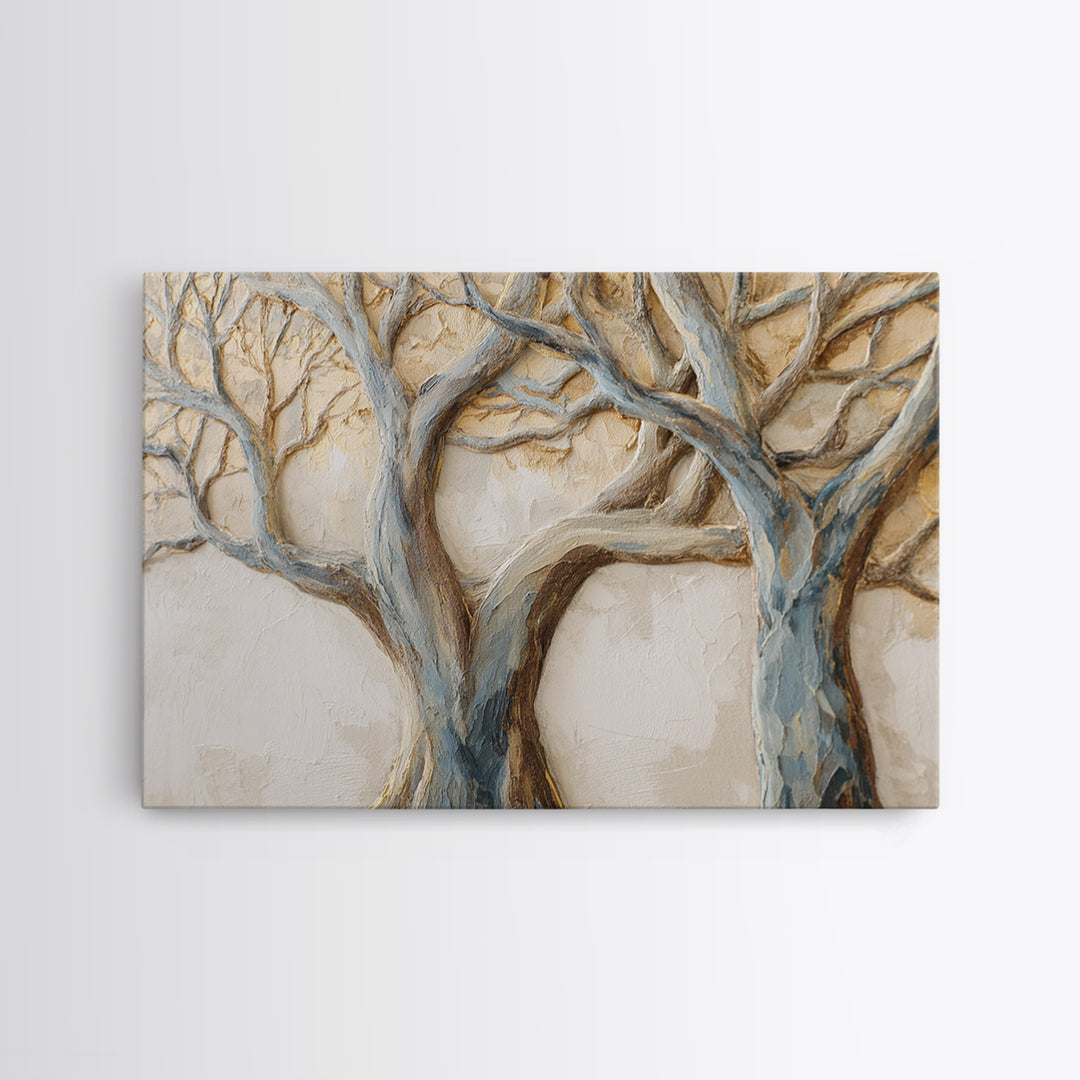 Two Intertwined Trees as Symbolic Artwork Canvas Print, Wedding Art, Custom Wedding, Living Room Decor, Fine Art, Romance, WED-3x2-75