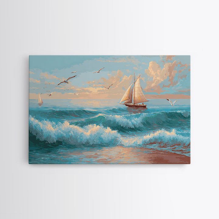 Honeymoon Coastal Sunset Canvas Print, Wedding Art, Bride and Groom, Living Room Decor, Fine Art, Romance, Neutral Decor, WED-3x2-93