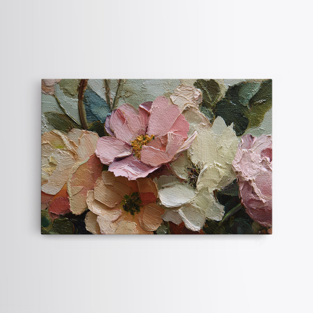 Classic Church Bells and Flowers Without Interior Canvas Print, Wedding Art, Wedding Table Decor, Living Room Decor, Romance, WED-3x2-94