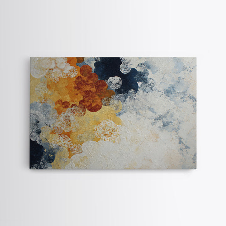 Lace Pattern Ivory Abstraction Framed Canvas Print, Wedding Art, Wedding Stationery, Living Room Decor, Abstract Art, Romance, WED-3x2-95