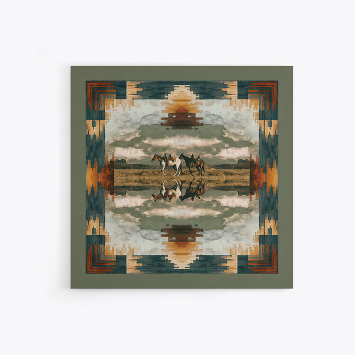 Southwestern Blanket Pattern Canvas Print, Western Art, Gallery Decor, Southwestern Decor, Fine Art, Frontier, Wall Art, WES-1x1-17