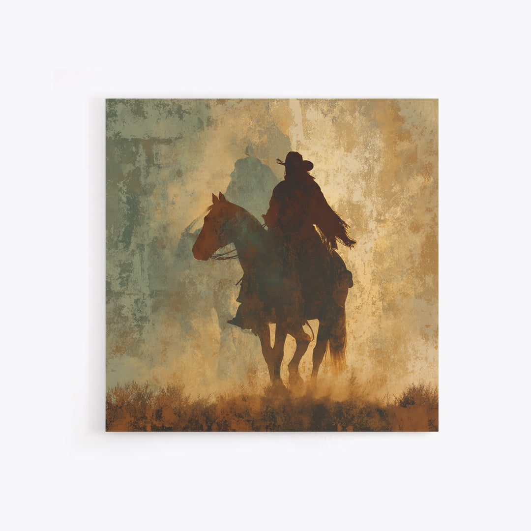 Buffalo Silhouette Beneath Enormous Sky Framed Canvas Print, Western Art, Original Art, Southwestern Decor, Fine Art, Frontier, WES-1x1-8