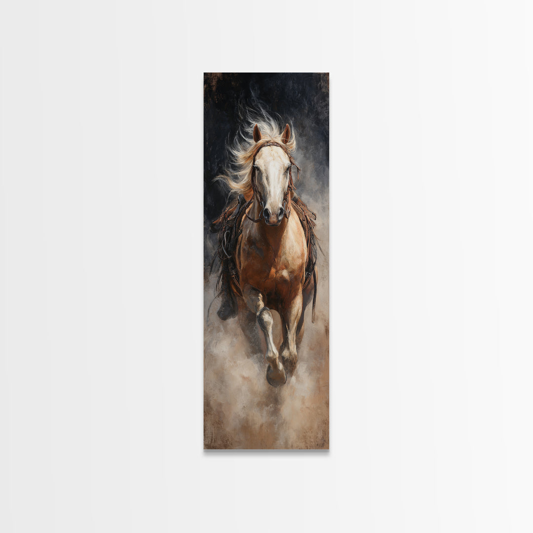 Wild Mustang Herd Canvas Print, Western Art, Gallery Decor, Southwestern Decor, Fine Art, Frontier, Wall Art, Home Decor, WES-1x3-14