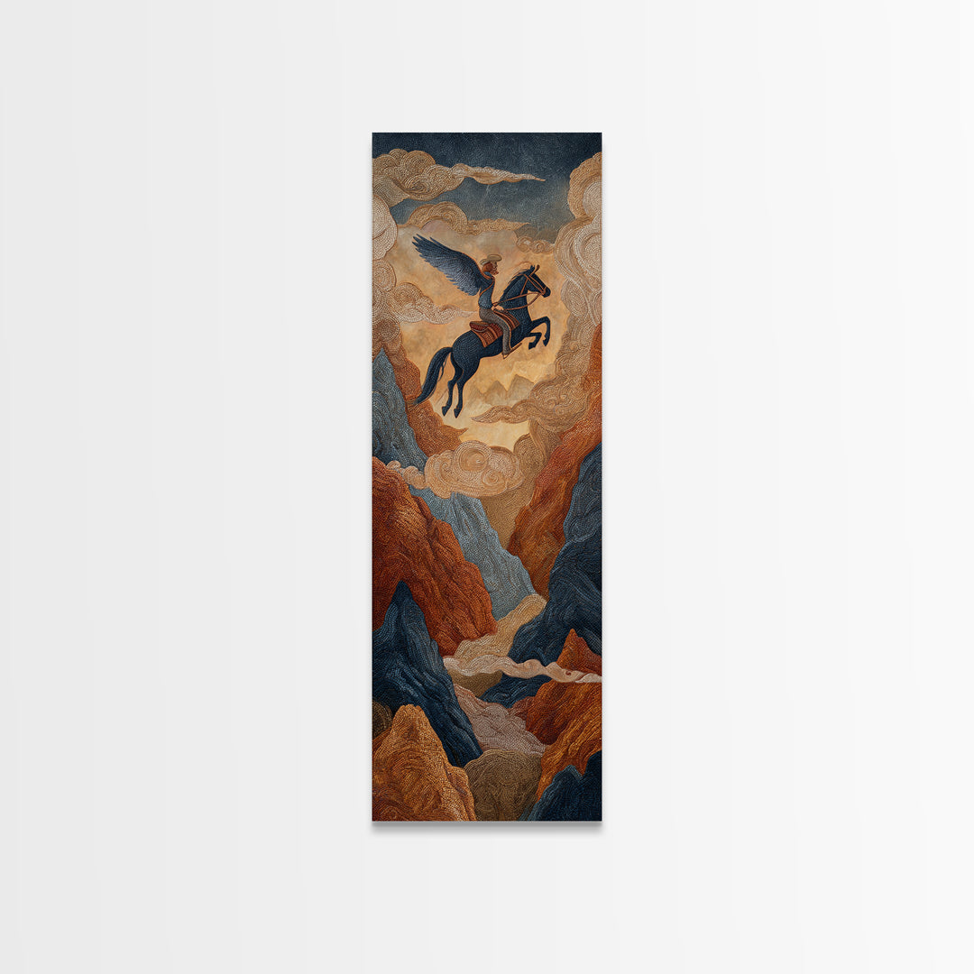 Eagle Flying Above Mountain Ridge Canvas Print, Western Art, Printable Art, Southwestern Decor, Frontier, Western Home Decor, WES-1x3-25