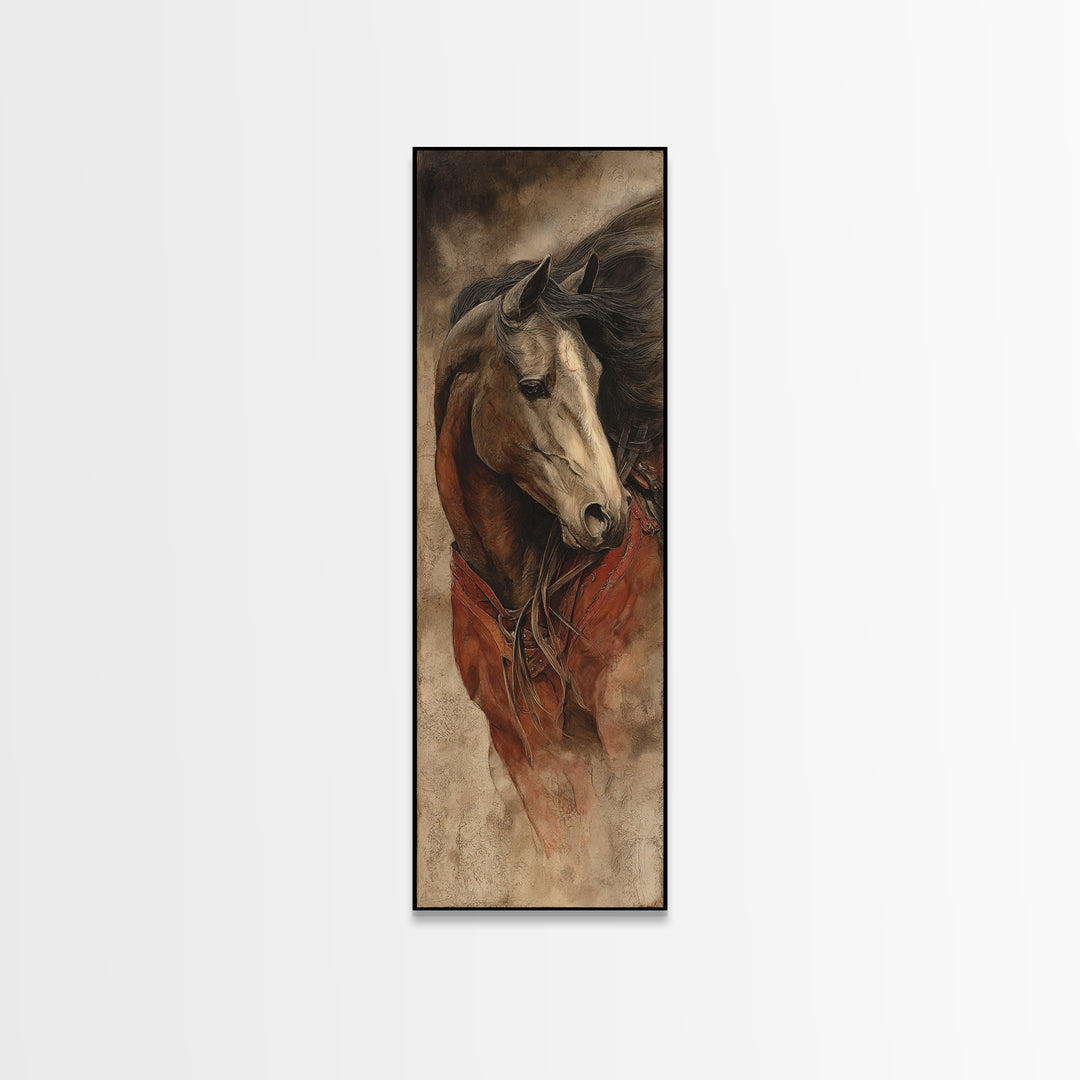 Cowboy Campfire under Starry Sky Canvas Print, Western Art, Western Wall Decor, Southwestern Decor, Fine Art, Frontier, WES-1x3-26