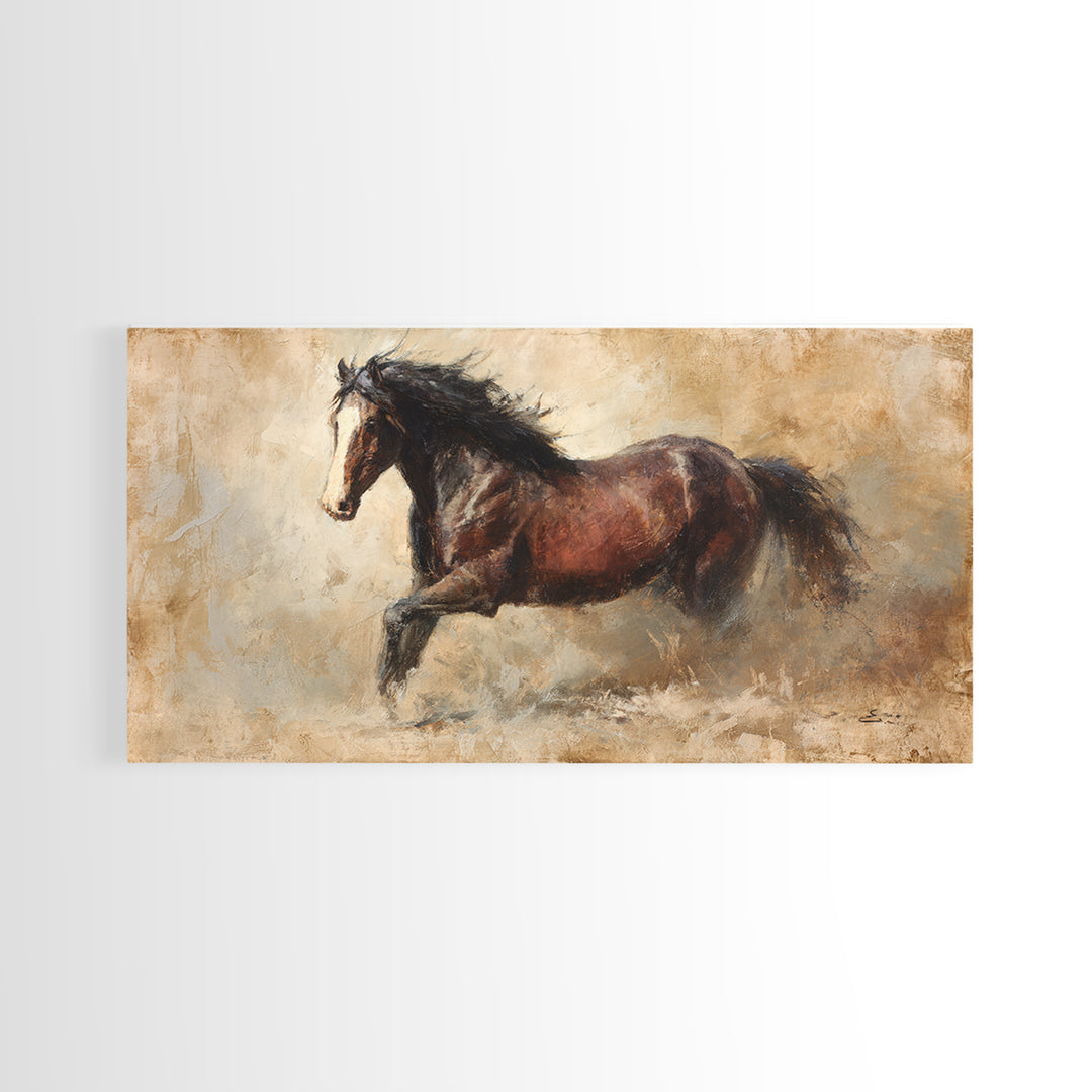 Wagon Wheel and Desert Sunset Framed Canvas Print, Western Art, Fine Art Print, Southwestern Decor, Fine Art, Frontier, WES-2x1-16