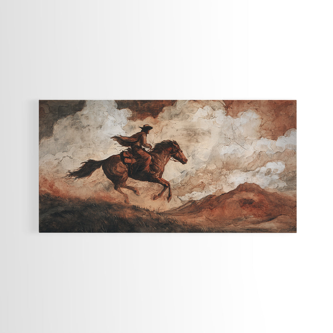 Eagle Flying Above Mountain Ridge Canvas Print, Western Art, Printable Art, Southwestern Decor, Frontier, Western Home Decor, WES-2x1-57