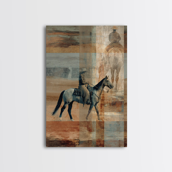 Southwestern Blanket Pattern Framed Canvas Print, Western Art, Original Art, Southwestern Decor, Fine Art, Frontier, Landscape, WES-2x3-25