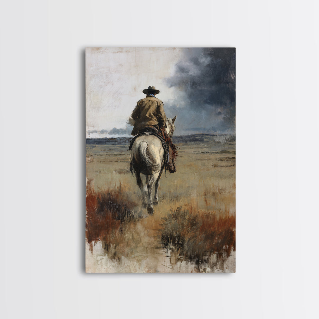 Train Crossing Western Plains Canvas Print, Western Art, Minimalist Wall Art, Southwestern Decor, Fine Art, Frontier, WES-2x3-79