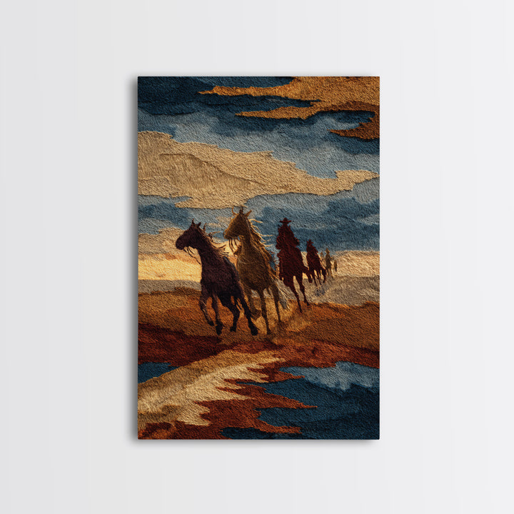 Southwestern Blanket Pattern Framed Canvas Print, Western Art, Digital Download Art, Southwestern Decor, Fine Art, Frontier, WES-2x3-97