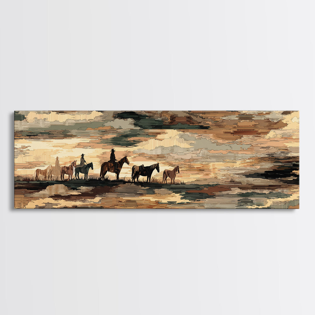 Southwestern Blanket Pattern Canvas Print, Western Art, Western Home Decor, Southwestern Decor, Frontier, Statement Artwork, WES-3x1-33