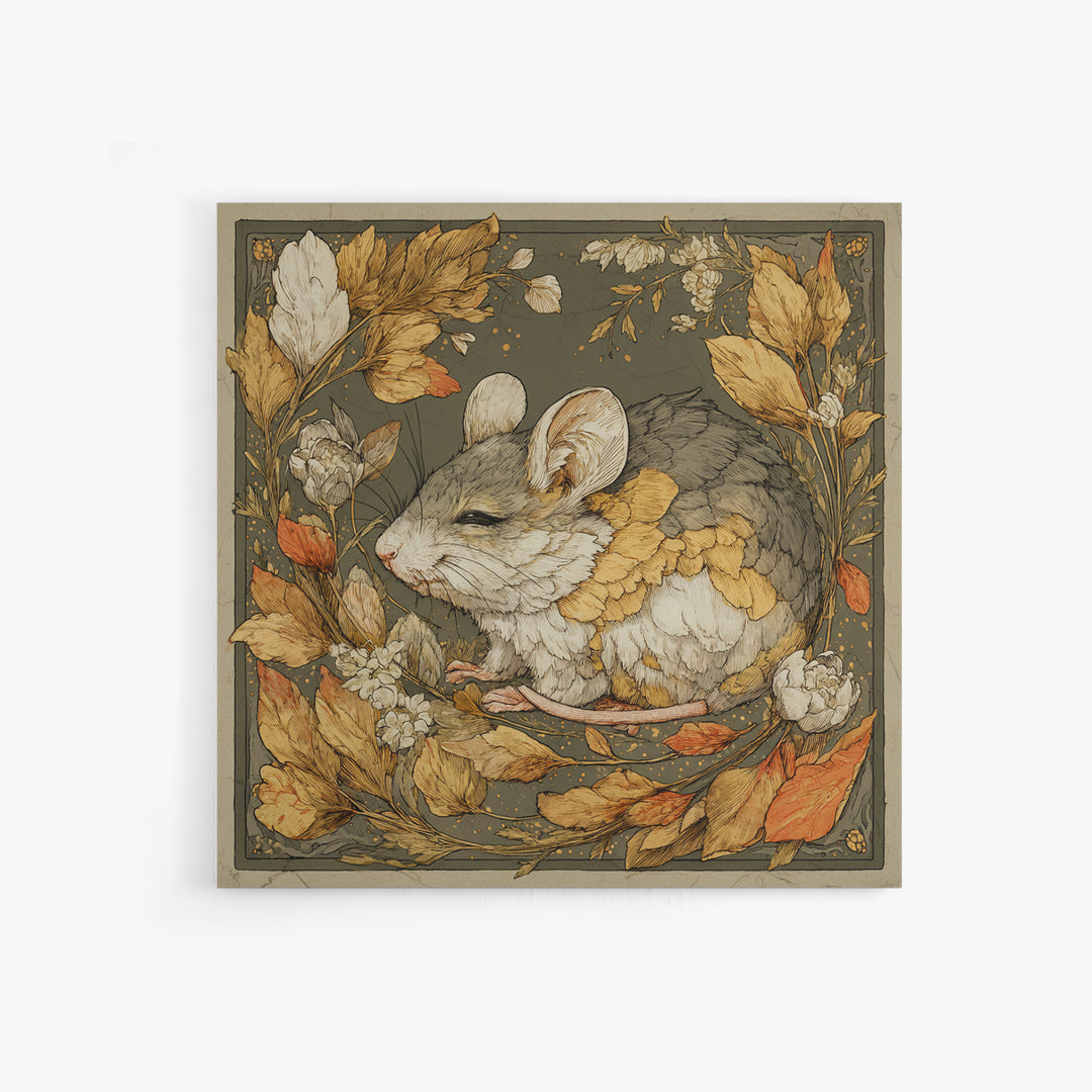 Mouse Ballerina in a Rose Garden Canvas Print, Whimsical Art, Abstract Wall Art, Living Room Decor, Watercolor Art, Wonder, WHI-1x1-35