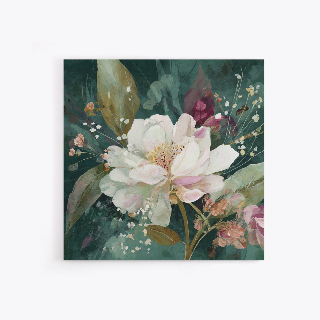 Magical Umbrella Raining Flowers Framed Canvas Print, Whimsical Art, Nursery Wall Art, Living Room Decor, Fine Art, Wonder, WHI-1x1-44
