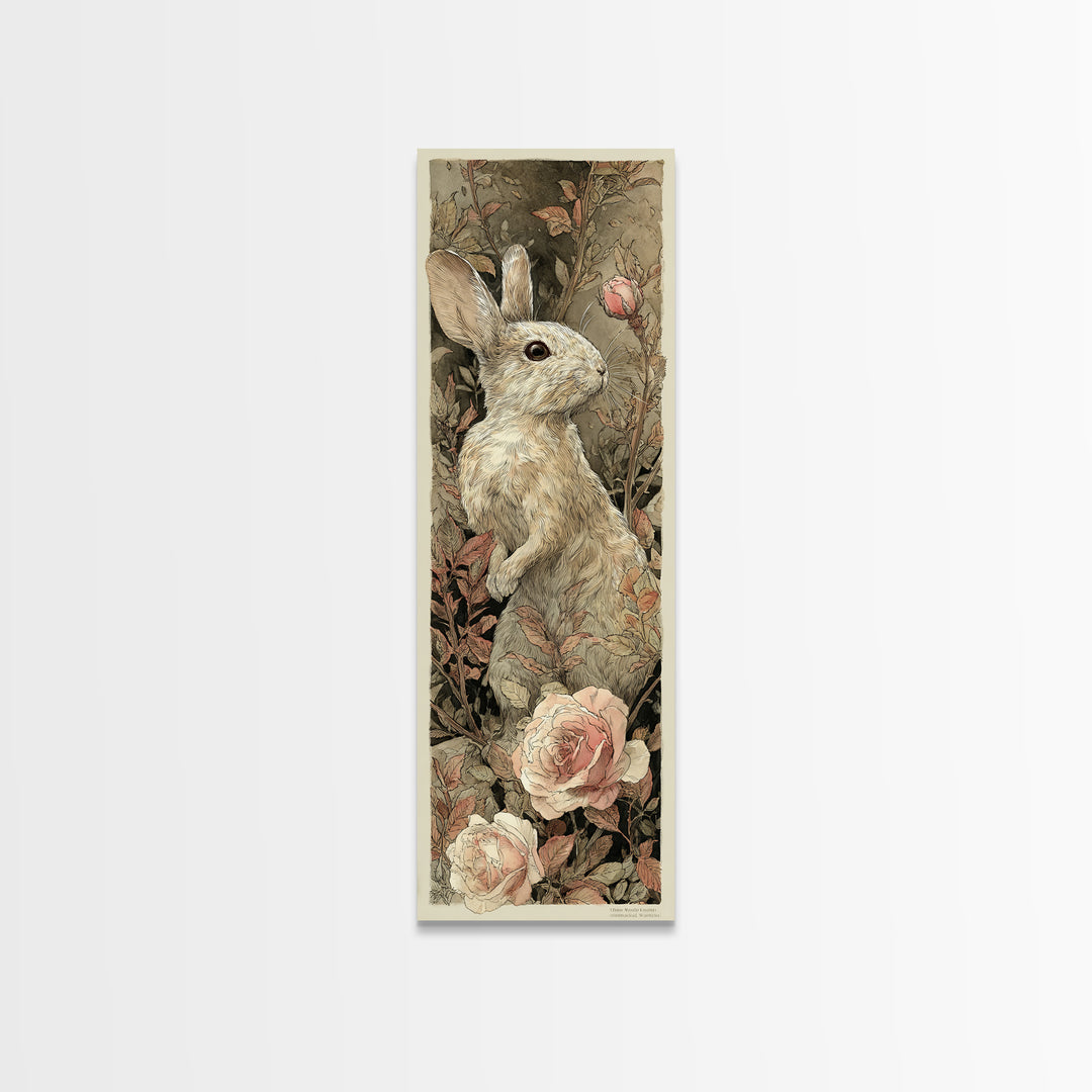 Mouse Ballerina in a Rose Garden Canvas Print, Whimsical Art, Digital Print, Living Room Decor, Watercolor Art, Wonder, WHI-1x3-23
