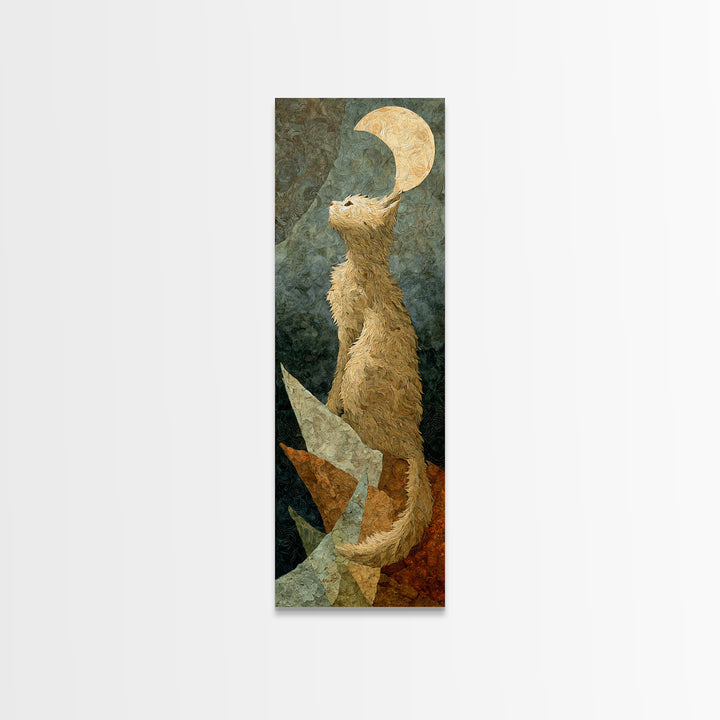 Cat Sailing a Paper Boat Canvas Print, Whimsical Art, Gallery Decor, Living Room Decor, Fine Art, Wonder, Wall Art, Home Decor, WHI-1x3-38