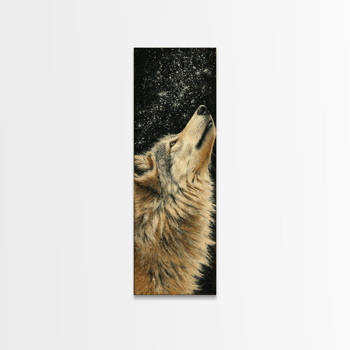 Bear Painting Stars Onto the Night Sky Framed Canvas Print, Whimsical Art, Wall Art, Living Room Decor, Oil Painting, Wonder, WHI-1x3-45