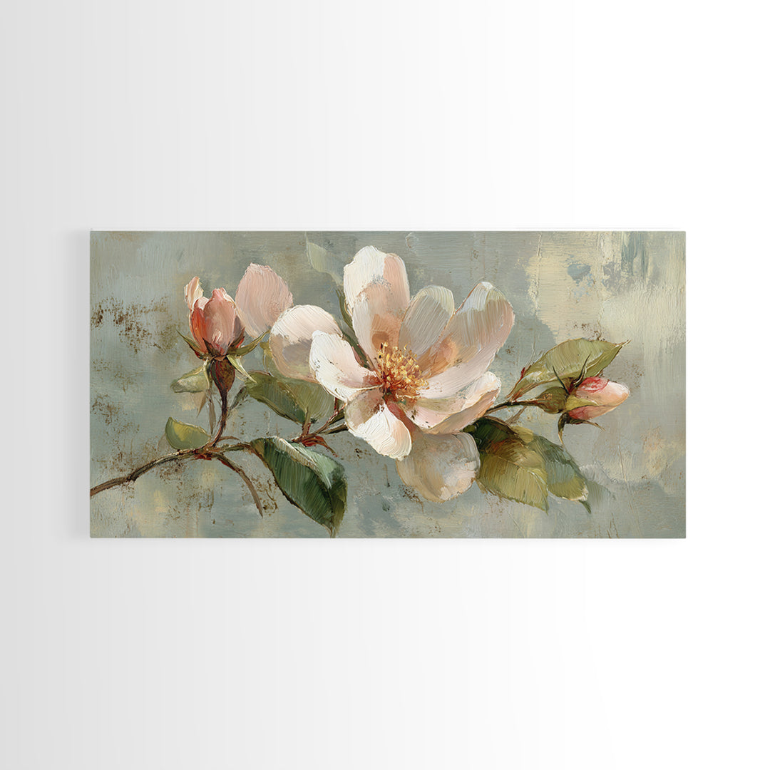 Robot Watering a Single Flower Framed Canvas Print, Whimsical Art, Art Nouveau, Living Room Decor, Wonder, Nursery Wall Decor, WHI-2x1-65