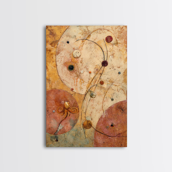 Octopus Conductor with Tiny Instruments Framed Canvas Print, Whimsical Art, Living Room Decor, Abstract Art, Wonder, WHI-2x3-26