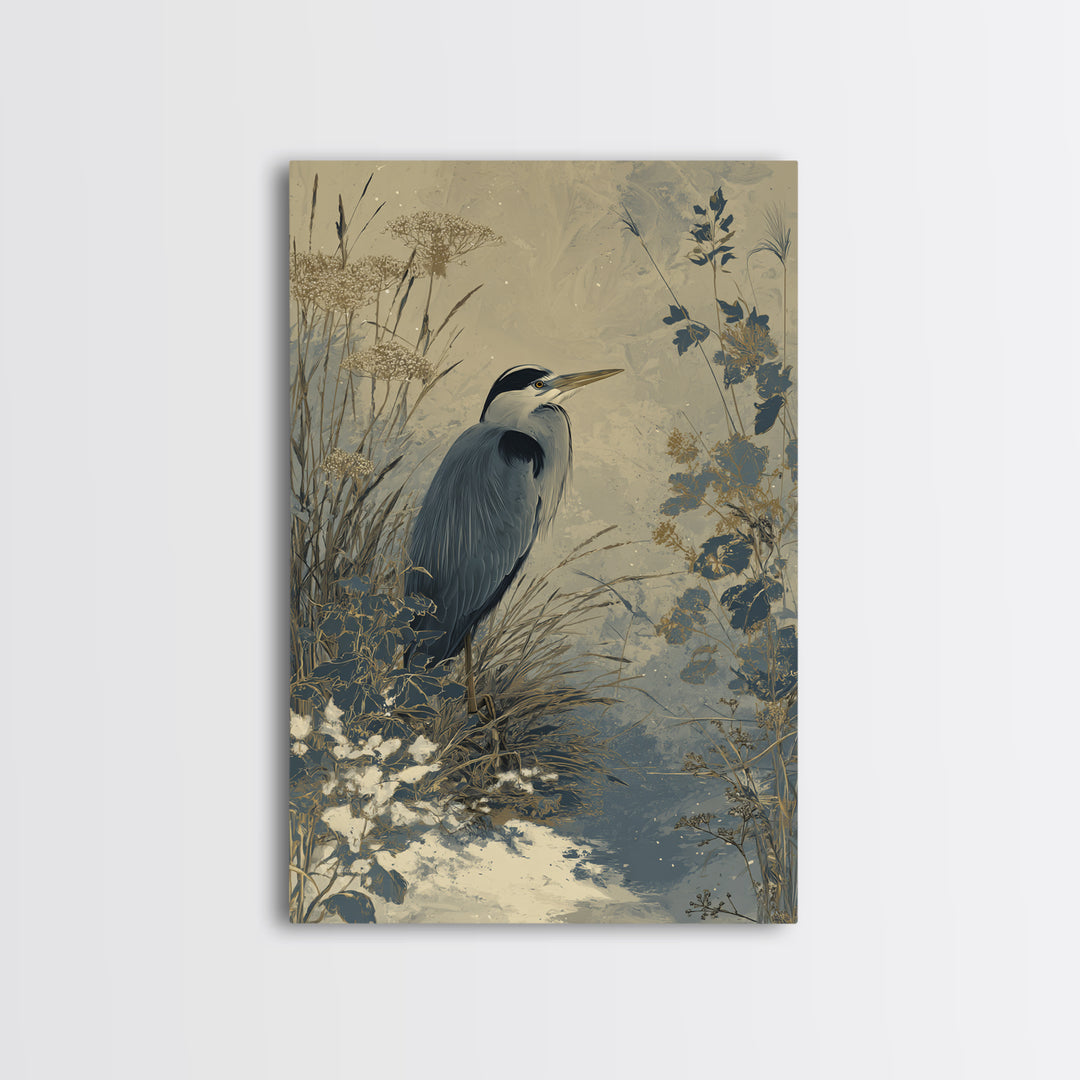 Bird Delivering a Tiny Love Letter Framed Canvas Print, Whimsical Art, Oil Painting, Living Room Decor, Fine Art, Wonder, WHI-2x3-55