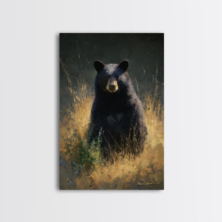 Bear Painting Stars Onto the Night Sky Canvas Print, Whimsical Art, Nursery, Living Room Decor, Wonder, Watercolor Art, WHI-2x3-65