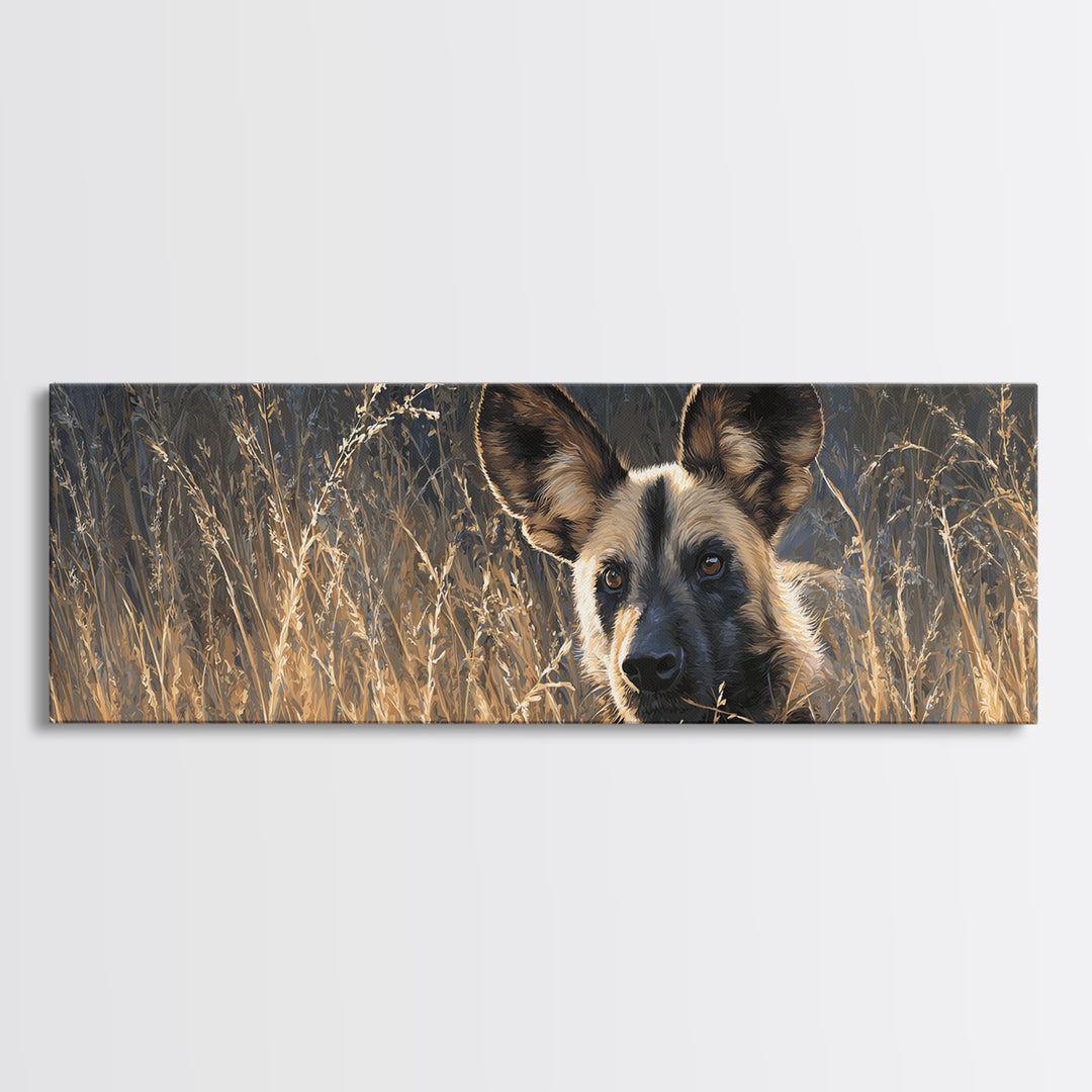 Dog in a Hot Air Balloon Canvas Print, Whimsical Art, Digital Art, Living Room Decor, Wonder, Nursery, Abstract Wall Art, WHI-3x1-30
