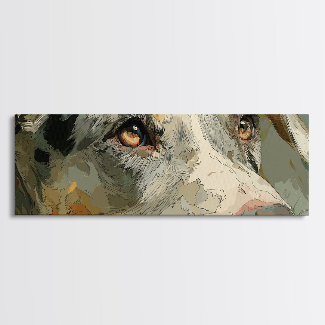 Dog in a Hot Air Balloon Canvas Print, Whimsical Art, Oil Painting, Living Room Decor, Fine Art, Wonder, Dark Academia Decor, WHI-3x1-78