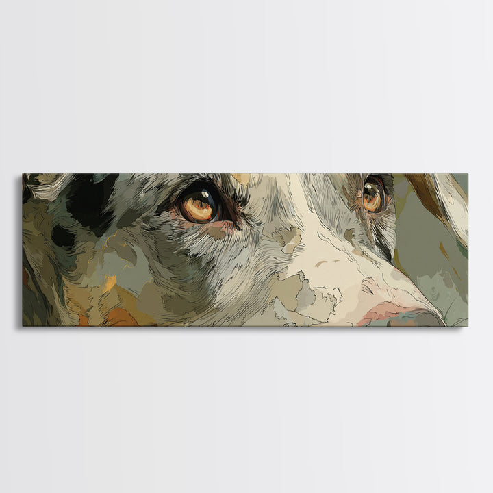 Dog in a Hot Air Balloon Canvas Print, Whimsical Art, Oil Painting, Living Room Decor, Fine Art, Wonder, Dark Academia Decor, WHI-3x1-78