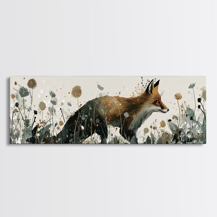 Fox Wearing a Tiny Crown Framed Canvas Print, Whimsical Art, Boho Decor, Living Room Decor, Fine Art, Wonder, Digital Art, WHI-3x1-89