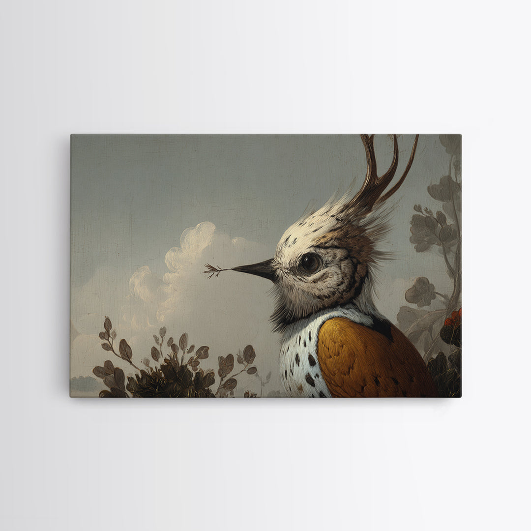 Bird Delivering a Tiny Love Letter Canvas Print, Whimsical Art, Digital Art, Living Room Decor, Fine Art, Wonder, Nursery, WHI-3x2-75