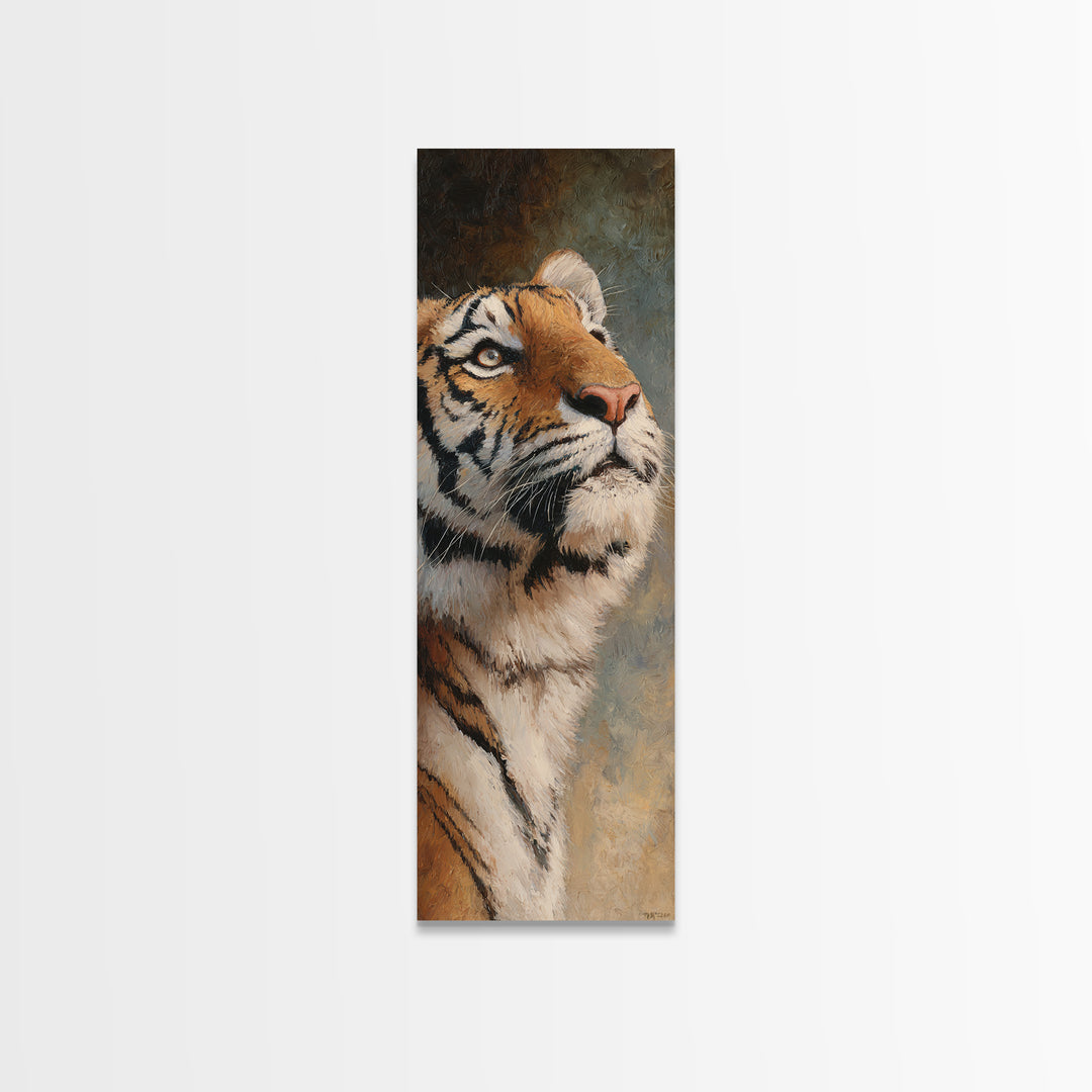 Tiger Portrait with Jungle Shadows Canvas Print, Wildlife Art, Bedroom Wall Art, Living Room Decor, Wild, Gallery Decor, WIL-1x3-41