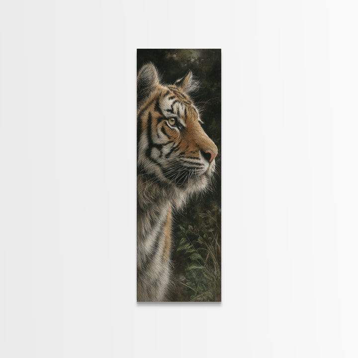 Tiger Portrait with Jungle Shadows Canvas Print, Wildlife Art, Landscape Art, Living Room Decor, Fine Art, Wild, Modern Decor, WIL-1x3-89