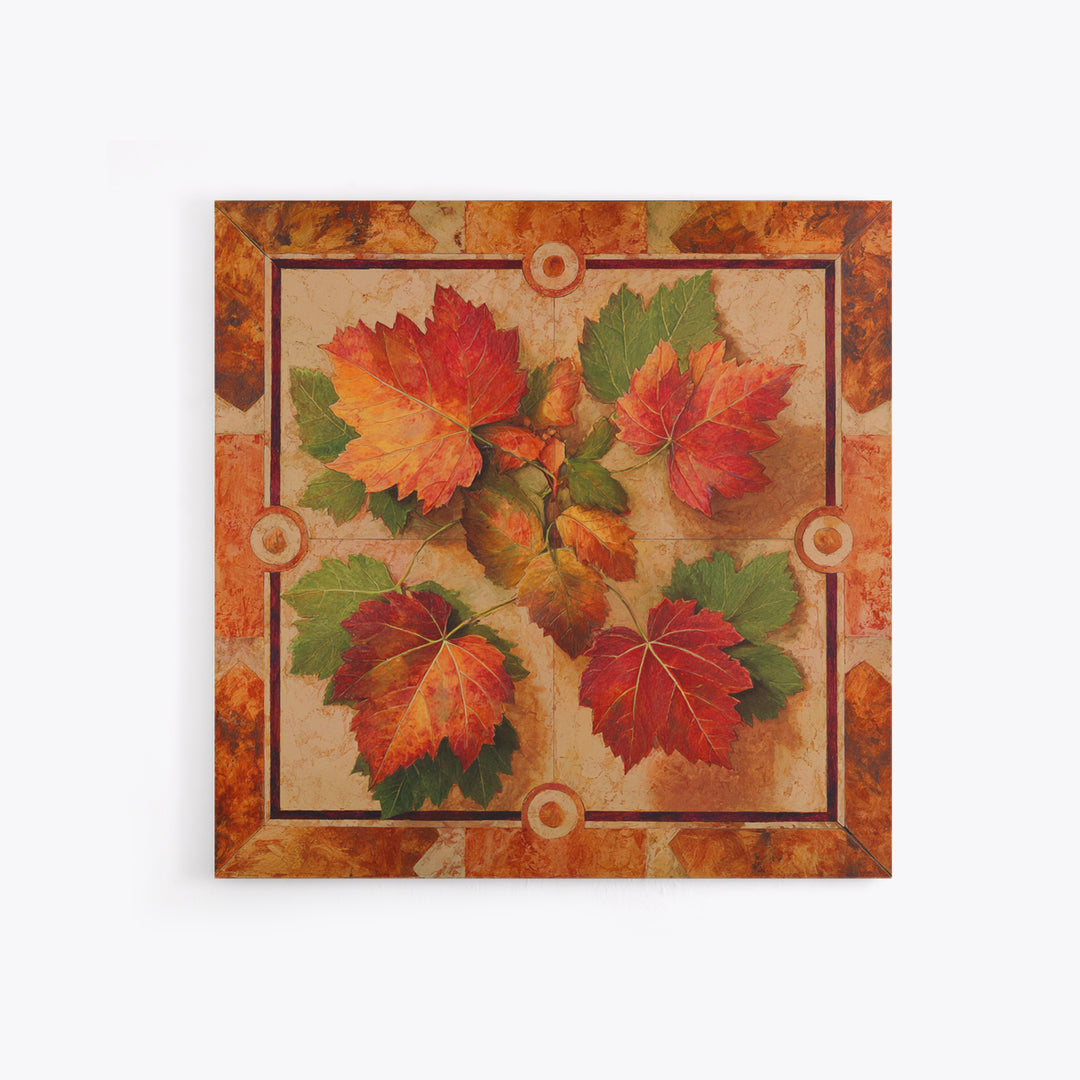 Vine Leaves Turning Autumn Red and Gold Framed Canvas Print, Winery Art, Framed Art, Winery Decor, Fine Art, Vineyard, WIN-1x1-11