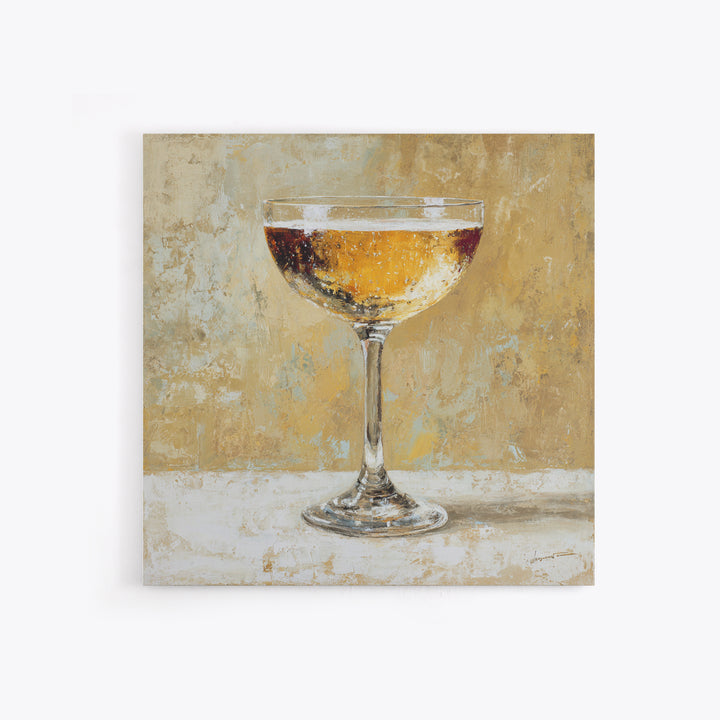 Champagne Coupe with Bubbles and Light Canvas Print, Winery Art, Kitchen Art, Winery Decor, Watercolor Art, Vineyard, WIN-1x1-19