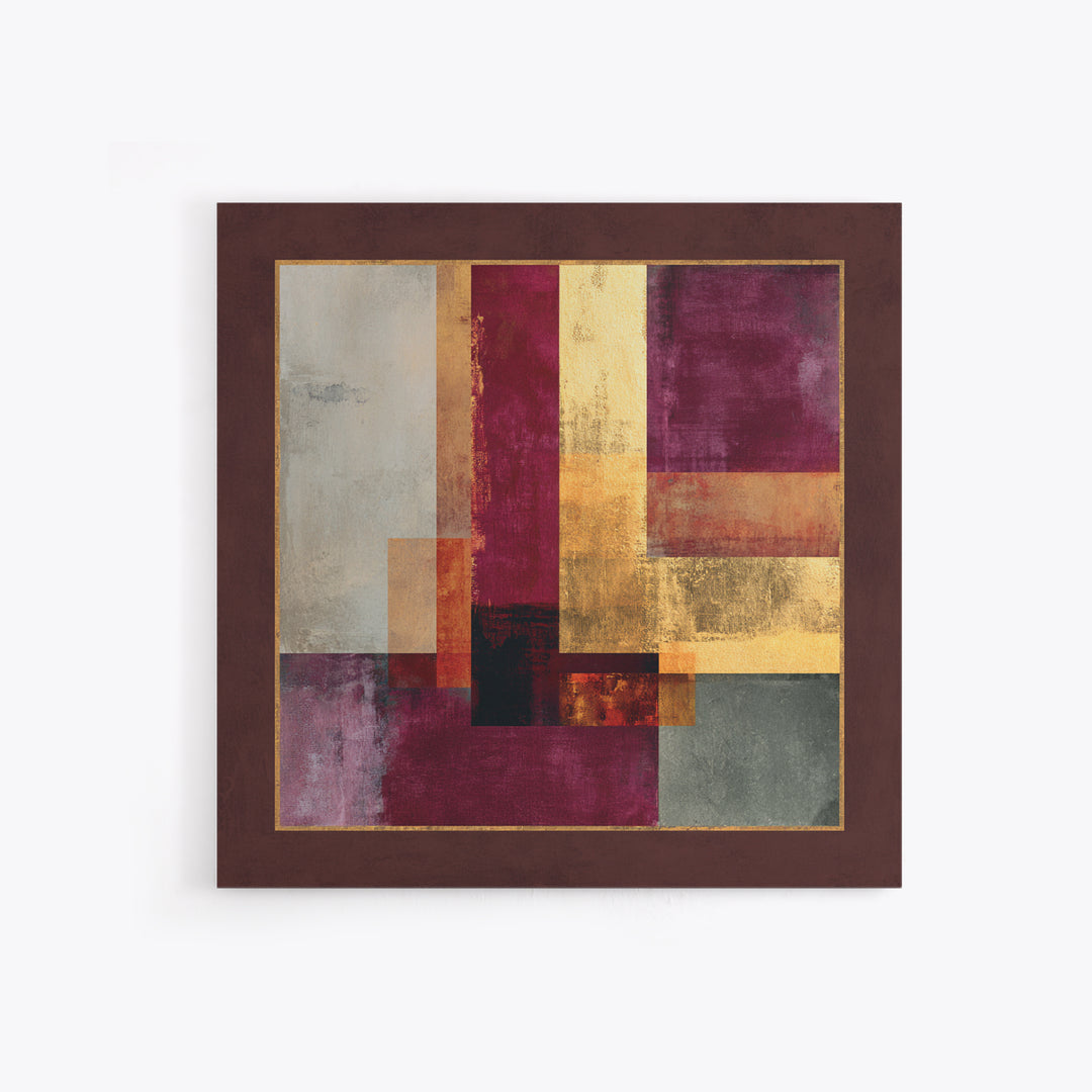 Burgundy Abstract with Gold Accents Canvas Print, Winery Art, Artwork, Winery Decor, Abstract Art, Vineyard, Bar Decor, WIN-1x1-23