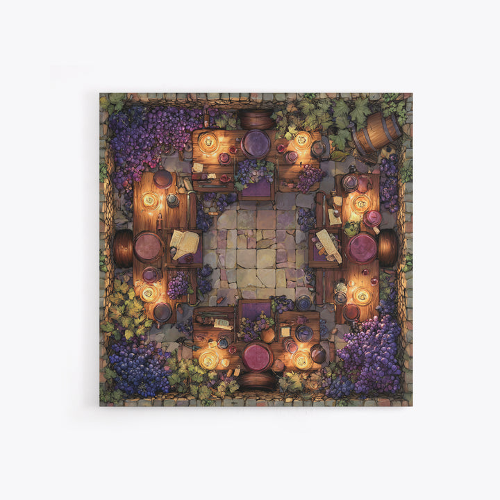 Wine Barrel with Lavender and Sunlight Canvas Print, Winery Art, Travel Poster, Winery Decor, Oil Painting, Vineyard, WIN-1x1-30