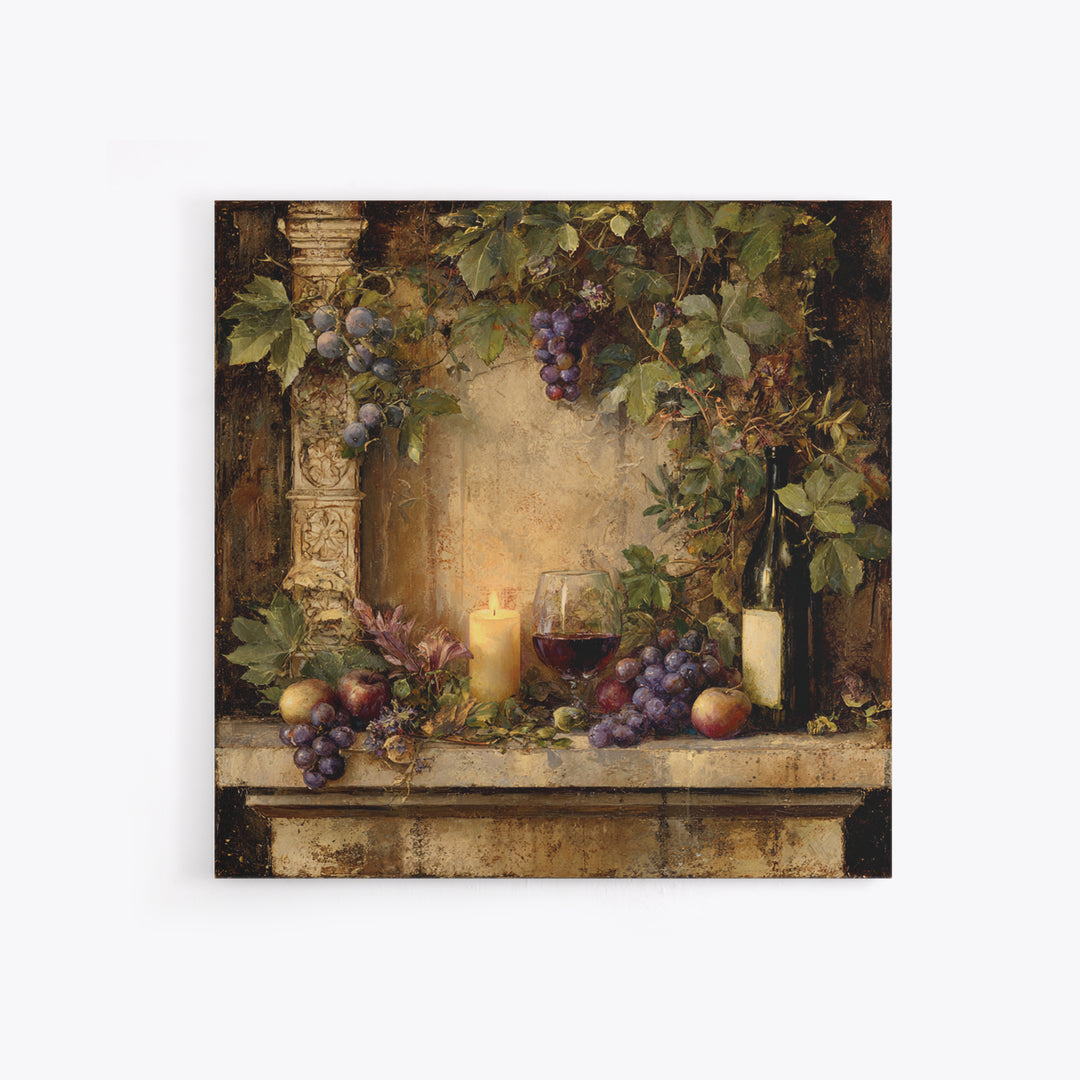 Vineyard Gate with Climbing Roses Framed Canvas Print, Winery Art, Retro Wall Art, Winery Decor, Vineyard, Modern Decor, WIN-1x1-39
