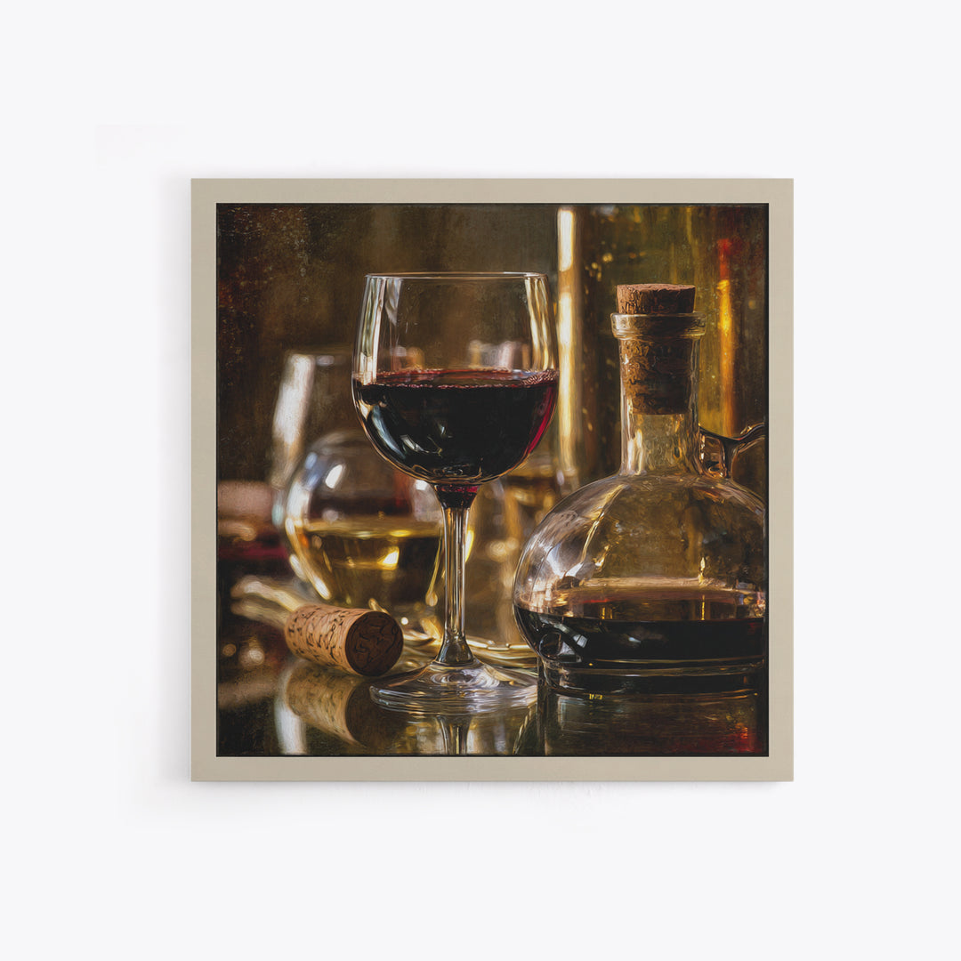Black and Gold Wine Bottle Silhouette Framed Canvas Print, Winery Art, Room Decor, Winery Decor, Fine Art, Vineyard, WIN-1x1-40