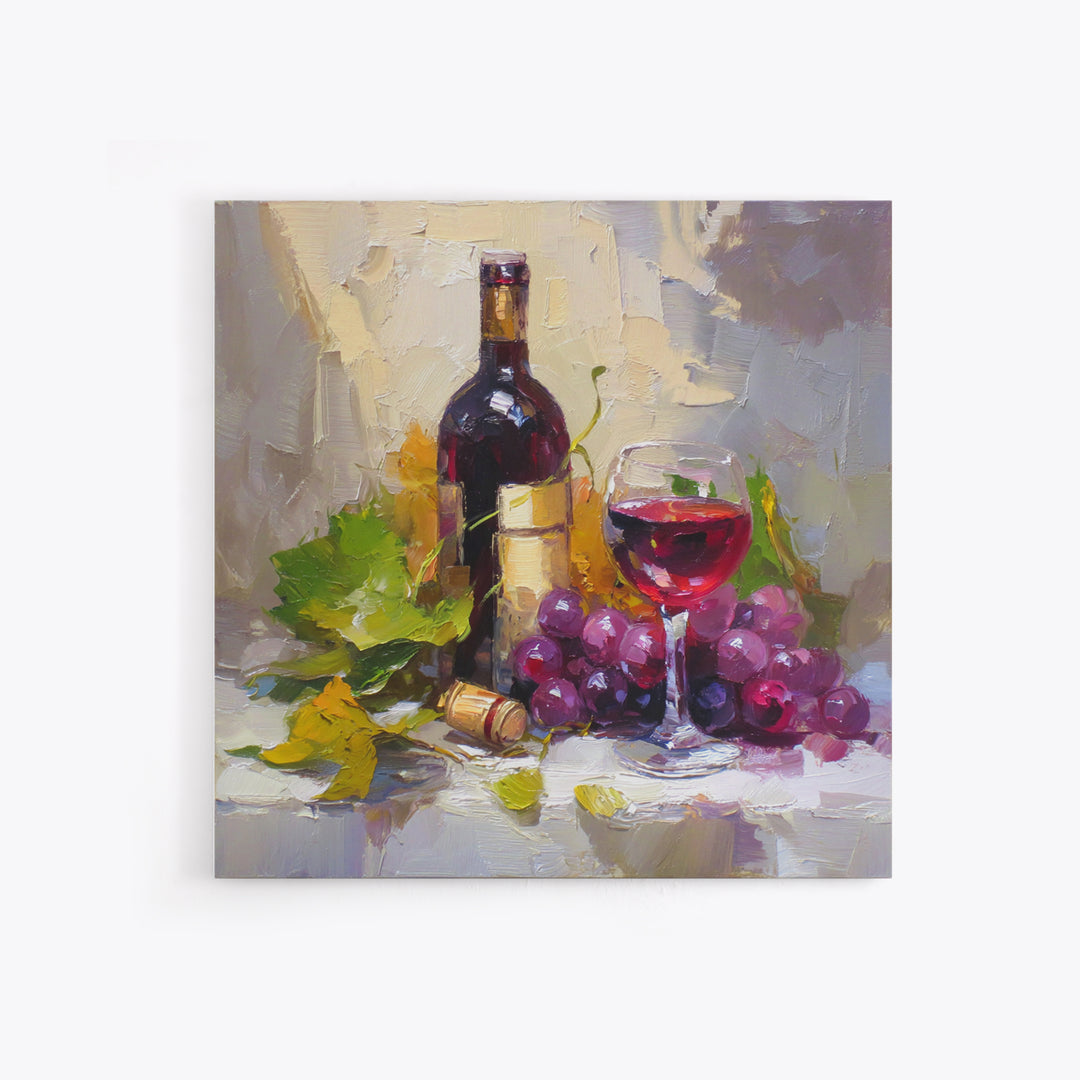 Burgundy Abstract with Gold Accents Framed Canvas Print, Winery Art, Living Room Decor, Winery Decor, Fine Art, Vineyard, WIN-1x1-47