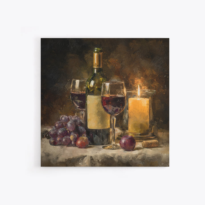 Wine Tasting Flight Rendered as Elegant Still Framed Canvas Print, Winery Art, Cocktail Wall Art, Winery Decor, Watercolor Art, WIN-1x1-58