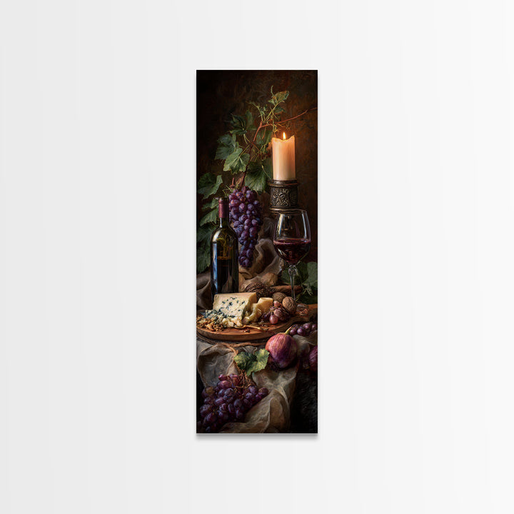 Charcuterie Board with Grapes and Cheese Canvas Print, Winery Art, Modern Decor, Winery Decor, Fine Art, Vineyard, Wall Decor, WIN-1x3-49